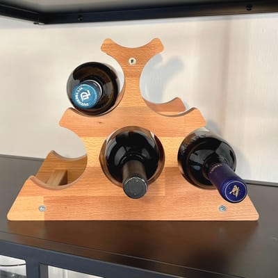 Piramidevormig Wijnrek van Hout voor 6 Flessen - Uniek Design en Hoogwaardige Kwaliteit