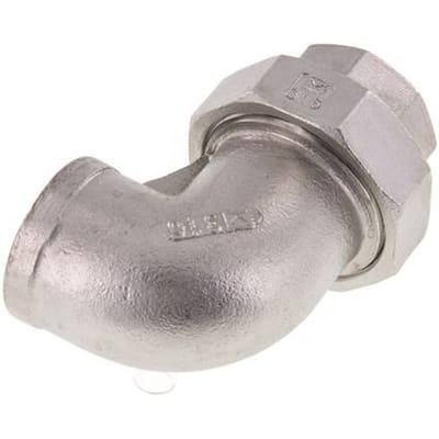 90° Uniale Connector Rp1'' Binnendraad RVS Conische Afdichting 16bar