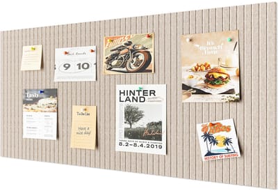 120 x 60 cm Groot prikbord - Decoratief viltprikbord - Opvouwbaar fotobord - Alternatief voor een kurkbord - Visionboard voor school, thuis, keuken, kantoor of muren - bruin