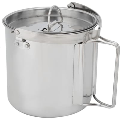 1,2L Buiten Draagbaar Kamperen Wandelen Roestvrij Staal Hangende Waterpot Waterkoker Koffiepot Keukengerei gray
