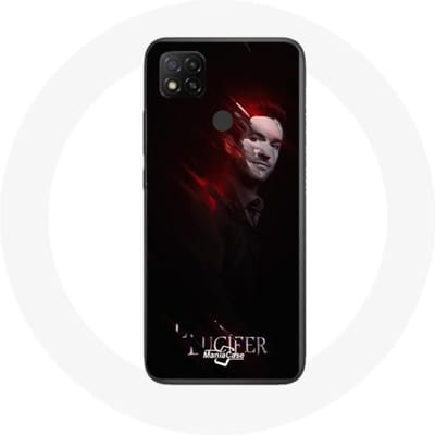 Xiaomi Redmi 9C hoesje Lucifer Series zwarte achtergrond zwart
