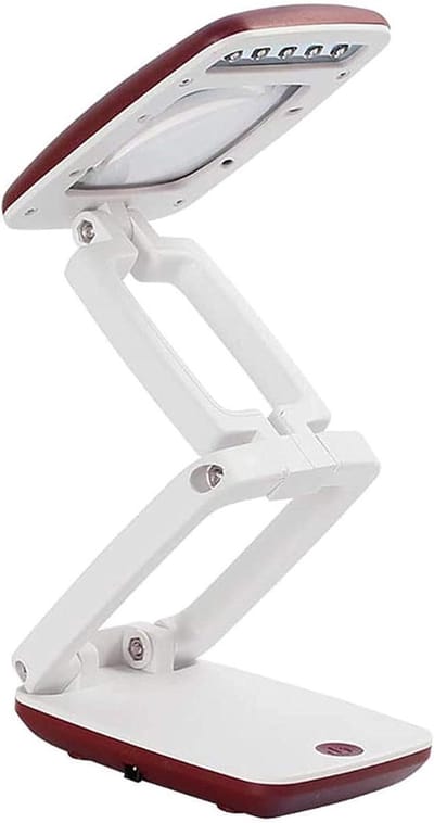 Vergrootlamp Tafel - Vergrootglas Lamp - Hobby Werk - Opvouwbaar Stofvrij - 3x Vergroting - Wit Rood