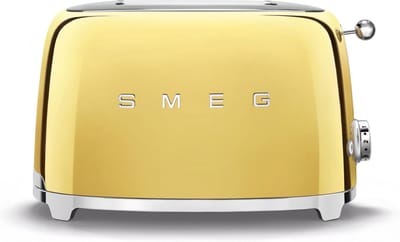 SMEG TSF01GOEU Broodrooster - 2 Sleuven - 950W - 6 Bruiningsstanden - Ontdooifunctie & Opwarmfunctie - '50s style - Goud
