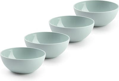 Plasticforte kommetjes/schaaltjes - 4x - dessert/ontbijt - kunststof - D12 x H5 cm - mintgroen - BPA vrij