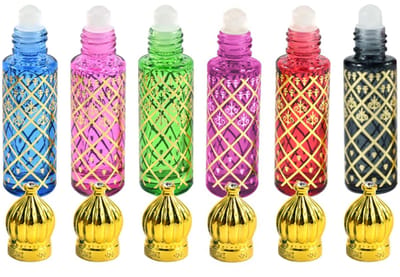 Dailygoods- Roll-on Flessen 8 ml - 6 Stuks - Glazen Flessen - Roller-applicator - Draagbaar voor Reizen - Hoogwaardig Design - Etherische Olie Flessen