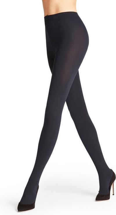 FALKE Pure Matt eenkleurig materiaal ondoorzichtig 100 DEN panty dames blauw - maat M