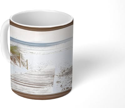 Mok - Koffiemok - Doorkijk - Strand - Duinen - Pad - Landschap - Mokken - 350 ML - Beker - Koffiemokken - Theemok