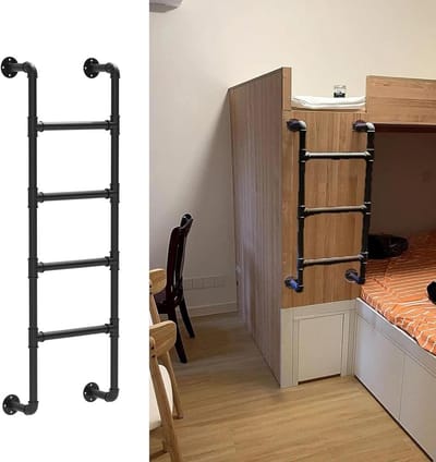 Metalen ladder - Zolder trap - Veilig klimmen - Antislip pedaal - 38 cm breed - Zwart