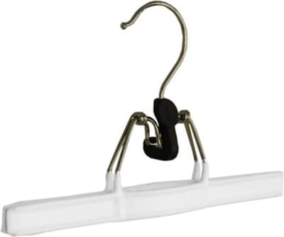 De Kledinghanger Gigant - Broekklem - Volwassenen - 7804 - 50 Stuks - metaal - Wit - 26 cm - Rokhanger - Broekhanger - Pantalonhanger - metaalhanger (7804_01/50)