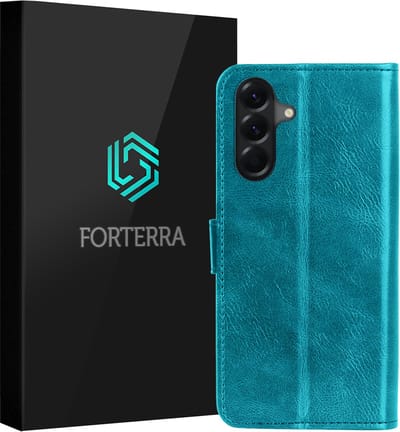 Hoesje Geschikt voor Samsung Galaxy A17 - Luxe Bookcase - Walletcase Hoes - Portemonnee - Cover - Turquoise