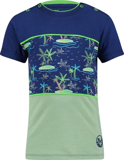 4President - Jongens shirt - Navy/Green - Maat 110