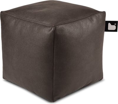 Extreme Lounging - b-box luxury - vierkante poef - voor binnen - comfortabele leatherlook - 40x40cm - Slate