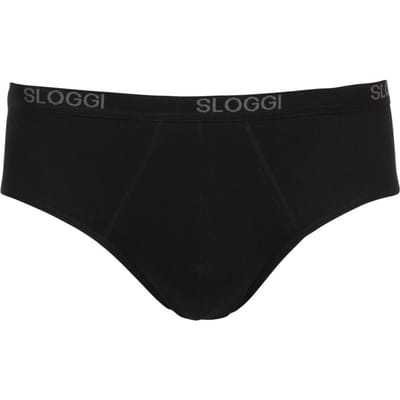 Sloggi - XL - Men Basic Midi Heren Slip Met Brede Taille Band Zwart
