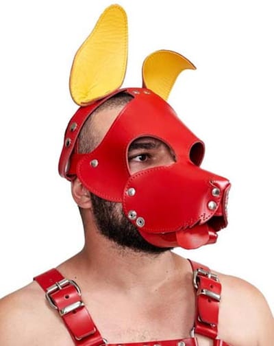 Mister b leren shaggy dog hood circuit - rood-geel