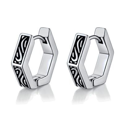 Oorbellen Staal - Hexagon - Stalen Oorringen -16mm
