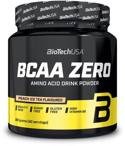 BioTechUSA BCAA Zero | Essentieel aminozuur poeder | 6g BCAA met instant L-leucine | Veganistisch | Suikervrij, Lactosevrij, Glutenvrij, 360 g, Perzik Ice Tea