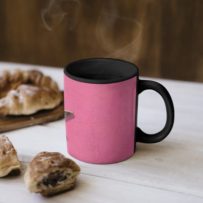 Magische Mok - Foto op Warmte Mokken - Koffiemok - Ster - Luipaard - Print - Roze - Magic Mok - Beker - 350 ML - Theemok