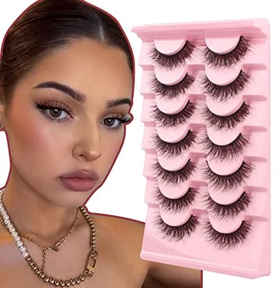 Natuurlijke Pluizige Wimpers - Wispy Faux Mink Lashes - 7 Paar Superzachte Kunstwimpers