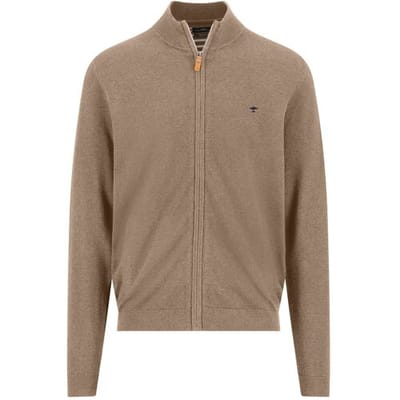Fynch-Hatton Vest Solid Color Zip Air Cotton Taupe / male