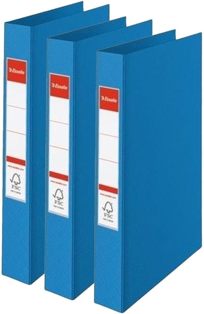 Esselte Ringband mappen/ordners - 3x - blauw - A4 - opbergen - kantoorartikelen