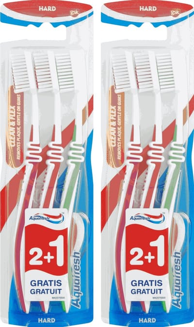 Aquafresh - Tandenborstels - Clean & Flex Hard - 6 Stuks