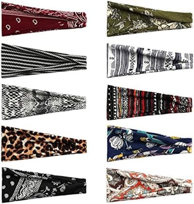 Set van 10 Boho Hoofdbanden met Bloemmotief - Elastisch en Comfortabel