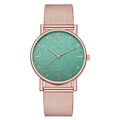 Modern Dames Horloge Rosé & Groen • Fashion • Rosegold • Roze • Zwart • Zilver • Rood • Blauw • Groen