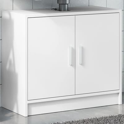 vidaXL - Wastafelkast - 63x29x55 - cm - bewerkt - hout - wit