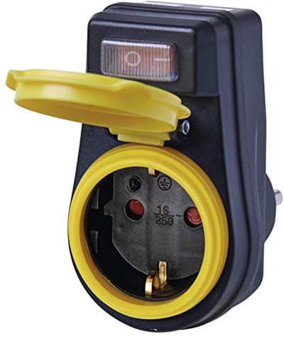 Outdoor stopcontact met schakelaar - IP44 waterbestendig - voor buitengebruik - 250 V - 16 A - rubbere isolatie