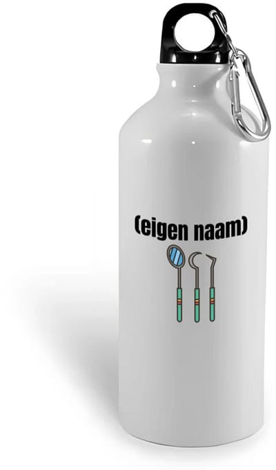 Hacebo® - tandarts materiaal met eigen naam waterfles - Tandarts - mondhygiënisten/tandartsen - iemand die tandarts is of mondhygiënist - verjaardag - cadeau - kado - geschenk - water fles - 400ML