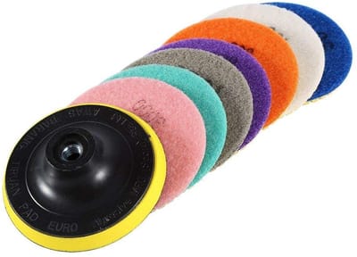 Dailygoods - Polijstpads Set - Graniet en Beton - 4 Inch - 50# tot 3000# - Hoogwaardige kwaliteit - Voor professioneel gebruik - Inclusief diverse kor...