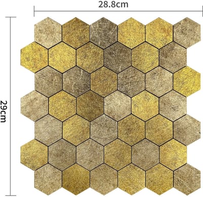Zelfklevende Mozaïek Tegel - Afimera Honey Stone Hexagon XL - Honing - 29x28.8x4mm
