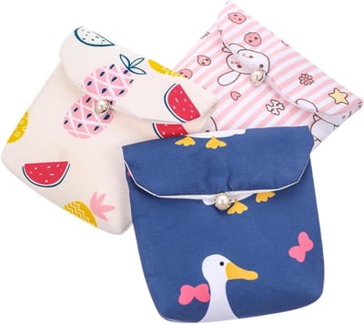 Maandverband Opbergtasjes - Periodezakjes Mini Portemonnee - Intieme Hygiëne - Ritssluiting Ontwerp - 3 Stuks - Diverse Kleuren