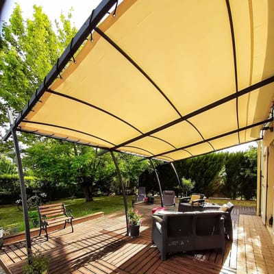 Pergola Zeil - Dekzeil Prieel - Terras Beschermen - 10 Jaar Garantie - 2 x 25 m - Ivoor