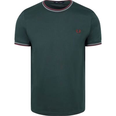 T-shirt Korte Mouw Fred Perry Twin Tipped T-shirt Donkergroen 85A