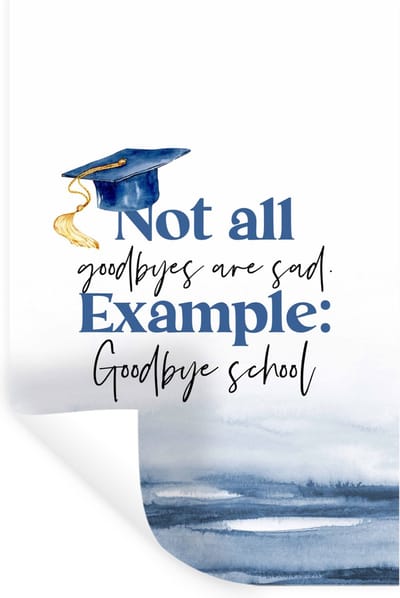 Muurstickers - Sticker Folie - Afgestudeerd - Diploma - Studenten - Spreuken - 20x30 cm - Plakfolie - Muurstickers Kinderkamer - Zelfklevend Behang - Zelfklevend behangpapier - Stickerfolie