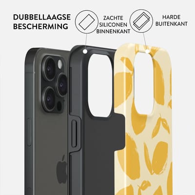 BURGA Telefoonhoesje voor iPhone 15 PRO - MagSafe-compatibel - Schokbestendige Hardcase Hoesje - Lemon Tart
