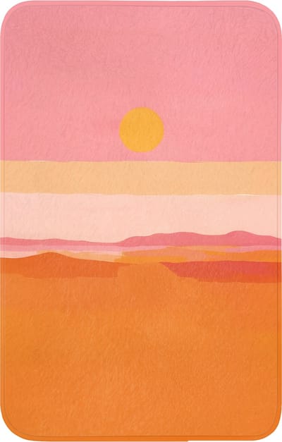 WC mat 50x80 cm - Antislip - Zon - Abstract - Landschap - Oranje - Toiletmat - Vloermat - Douchemat - Toilet tapijt - Toiletmatten