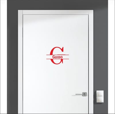 Deursticker Met Naam -  Guido - Rood