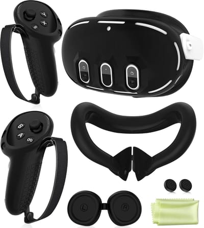 Beschermhoes Set - VR Accessoires - Immersieve Gaming - Compleet Beschermend - 4 Delig - Zwart