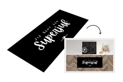 Keukenloper - Loper keuken - Quotes - Jij bent een superjuf - Spreuken - Juf - 120x50 cm - Keukenloper vinyl