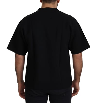 Dolce & Gabbana Zwarte Logo Katoenen Crewneck Heren T-shirt