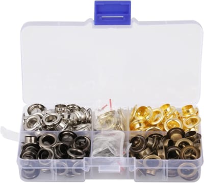 140 Sets 8mm Messing Eyelets voor Handwerk en Kledingreparatie met Opbergdoos en Accessoires