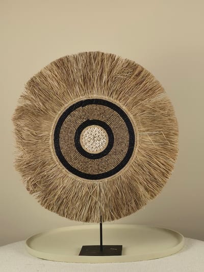 Raffia-en Kralen Decoratie op Standaard - Vera - 40CM