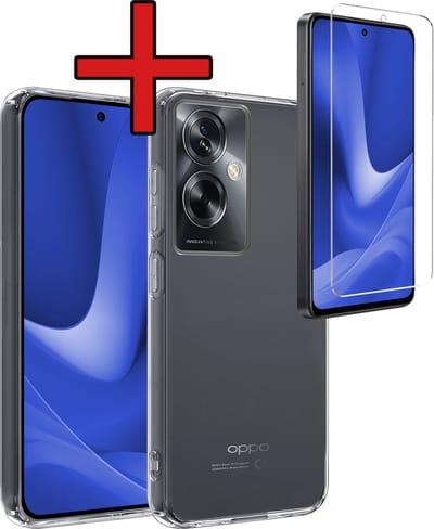 Hoesje - Met Screenprotector - Geschikt voor OPPO A79 - Sterk & Shockproof - Telefoon Hoes - Back Cover - Siliconen Case - Telefoonhoes - Transparant