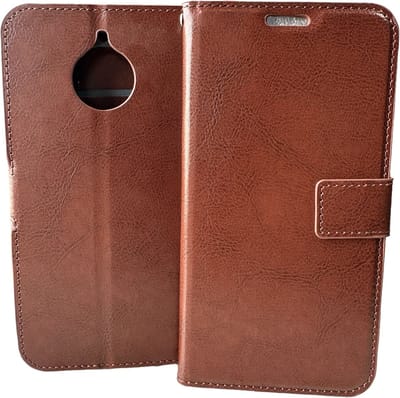 Portemonnee Book Case Hoesje Geschikt voor: Motorola E4 Plus - Bruin