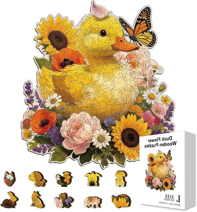 Houten Puzzel - Dieren Motief - Ontspanning Thuis - Unieke Vorm Stukjes - 30x30 cm - Kleurrijk