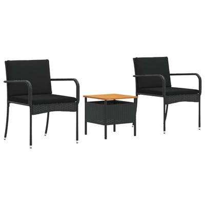 vidaXL - Tuinset - Zwart - poly - rattan