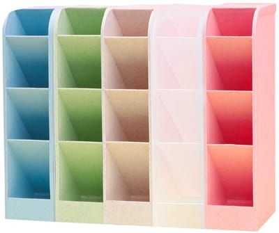 Cosensi - Dailygoods - Dailygoody - Organizer voor bureau - Multifunctionele opbergbox - 5-delige set - Rood - Pennenhouder - Geschikt voor school en kantoor - Tarwe stro