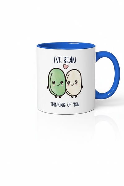 I've Bean Thinking Of You Mok - Liefdevolle Grappige Koffiebeker met Bonen Design - Romantisch Cadeau